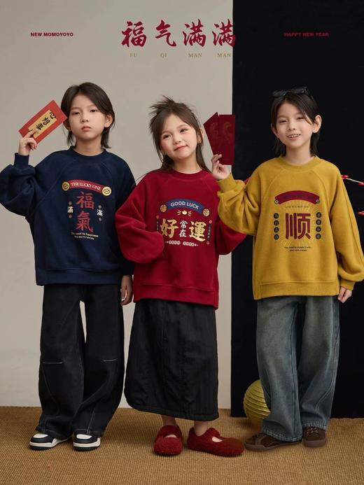 F010731新年万事好运财气满满男女儿童款摇粒绒卫衣 商品图3