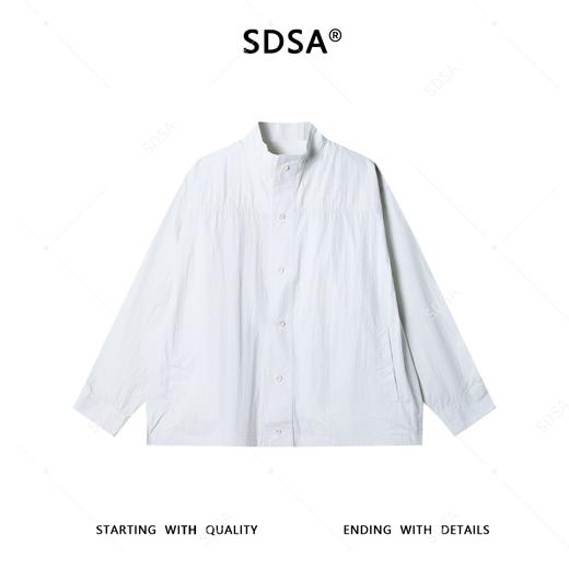 31088SDSA男士秋冬新款痞帅男装韩版简约纯色纽扣立领长袖衬衫百搭宽松 商品图1