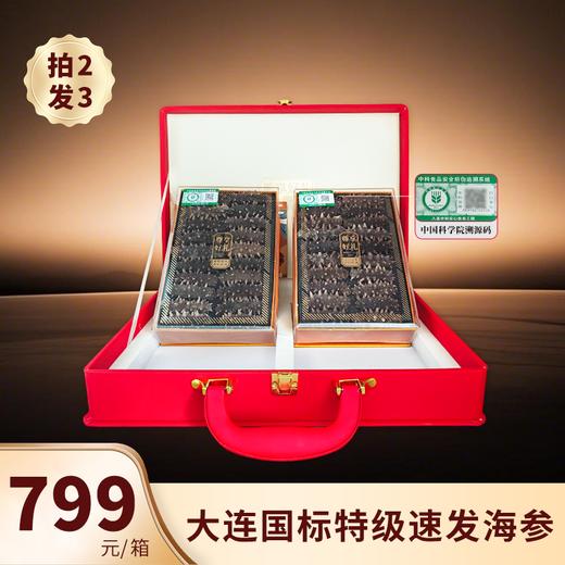 【年货好礼·大连国标特级速发海参礼盒】营养、品质、数量、包装“四大升级”免蒸免煮 48小时速发！ 含盐量≦2%，蛋白质含量≧70% 拍2发3（单箱低至533元！） 商品图0