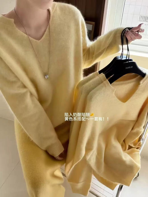 慵懒剪刀领无缝一体机9.3山羊绒+90.7绵羊毛高奢毛衣 商品图11