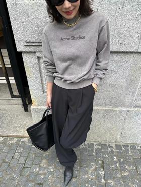 F010720砂磨重工水洗做旧纯棉圆领卫衣男女同款
