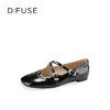 Dfuse迪芙斯2026春季新款尖头双条带铆钉甜酷朋克亮面漆皮单鞋平跟鞋DFE1111048 商品缩略图5
