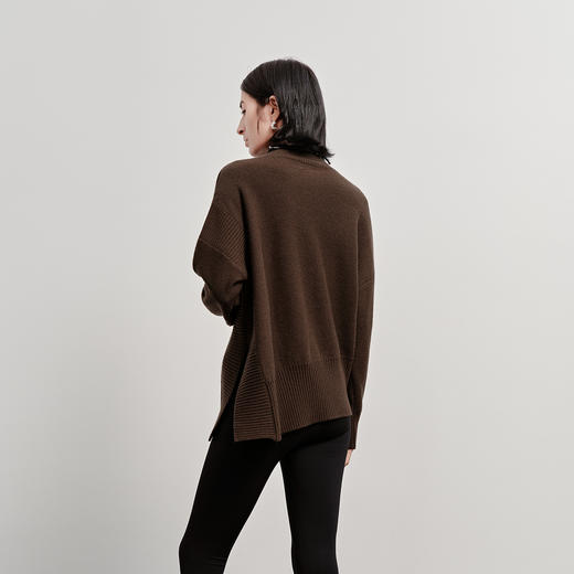 NEELLY纳俪商场同款冬季新款宽松高领气质针织衫女松弛感百搭上衣N25112A01120 商品图1