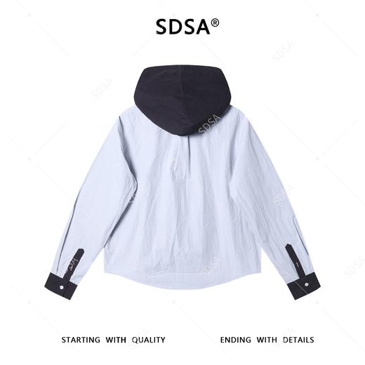 SS31227SDSA男士秋冬新款痞帅男装美式撞色人物印花连帽衬衫百搭宽松衬衣 商品图5