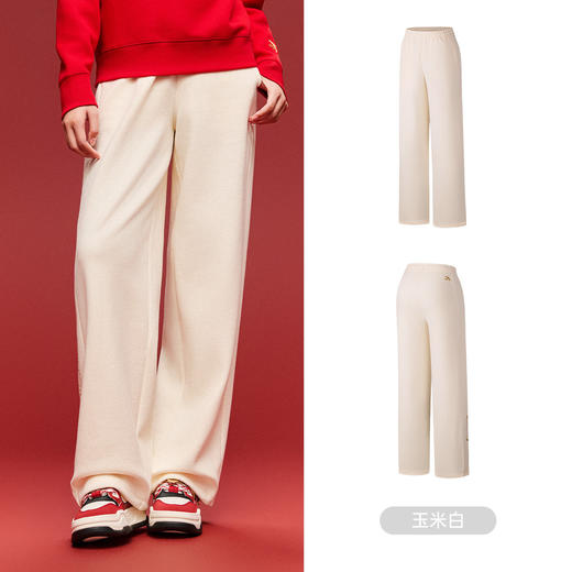 安踏好事发生丨新年鸿运加绒金元宝长裤女子宽松直筒裤162618303S 商品图6