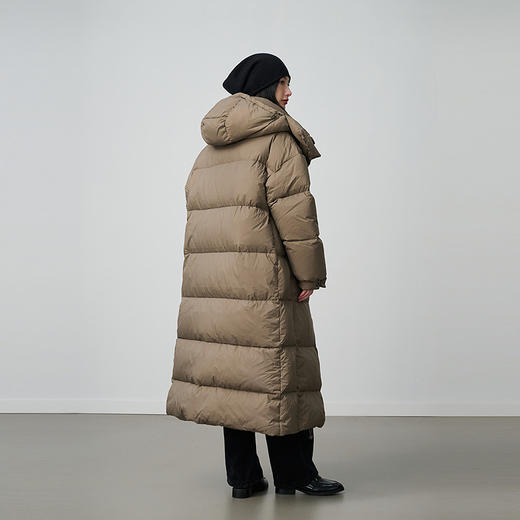 NEELLY纳俪商场同款冬新款时尚连帽长款羽绒服女百搭通勤廓形外套N25114L06604 商品图1