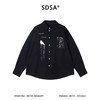 SS31225SDSA男士秋冬新款痞帅男装美式撞色刺绣字母流苏长袖衬衫百搭宽松 商品缩略图1