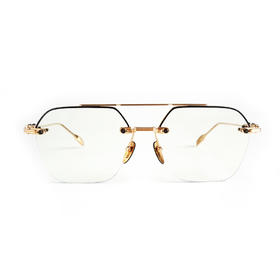 【98新闲置】Chrome hearts克罗心金色拼黑色双梁飞行员款FLUID尼康防蓝光平光眼镜58-18-147中性款 040126NJT06