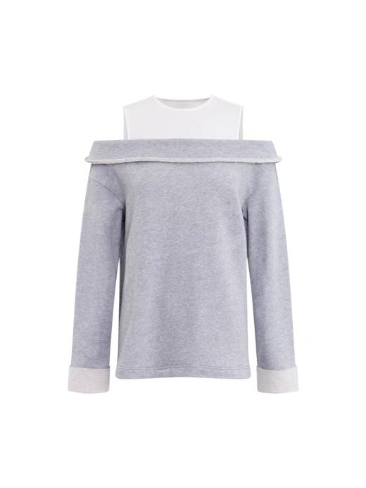 出逃赤岗西/25AWS15/设计感假两件拼接套头卫衣 商品图3