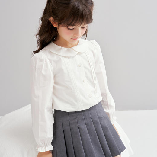 笛莎Deesha 2026春季女童时尚气质翻领长袖衬衫 商品图3