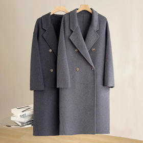 「自」全新升级【铂金会员514/天猫689/差价175】(41556)洛诗琳经典简约羊毛大衣2026新款赫本风气质双面呢长款外套