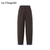 天猫同步【日系休闲风】拉夏贝尔/La Chapelle设计感松紧高腰时髦撞色卷边小个子显瘦裤子 商品缩略图4