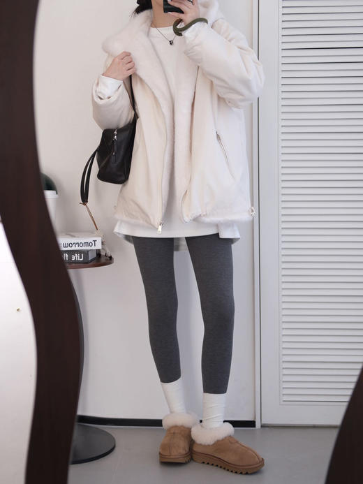 【百图lulu定制】【北海道仿貂毛外套】内里复合水貂毛 连帽保暖外套 商品图9