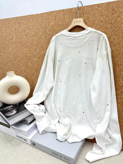 F010718新款抹布系列 破坏复古做旧麻棉长袖T男女同款 商品图9