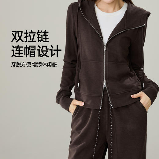 【醋酸-连帽开衫卫衣】逸阳春秋款宽松显瘦休闲运动开衫短外套5226 商品图2