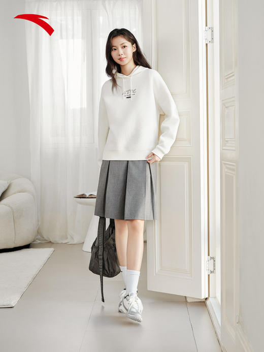 安踏易打理卫衣丨连帽套头衫卫衣女士新款印花休闲帽衫162618715S 商品图1