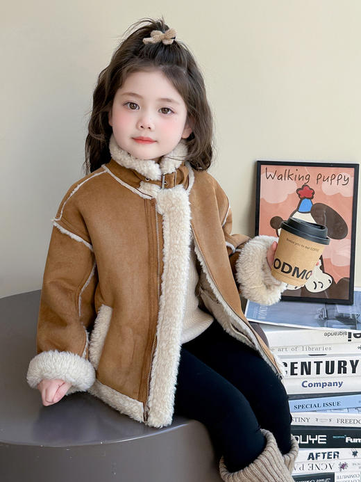 【柔软面料亲肤舒适❗️做工细致安心穿着】女小童加绒加厚外套冬季2025新款儿童小女孩洋气韩版保暖冬装上衣。jc 商品图3