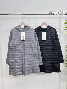 F010754告别臃肿女士轻暖系列中长款白鸭绒羽绒服