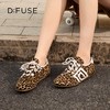 Dfuse迪芙斯2026春季新款豹纹马毛真皮薄底轻便德训鞋豆豆鞋DFE1112086 商品缩略图2