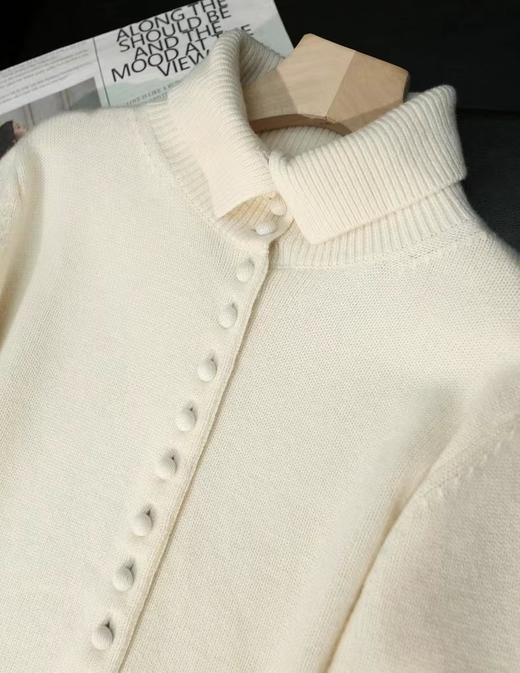 F010703冬季新款松软羊毛可立领可翻领纽扣针织开衫毛衣 商品图8