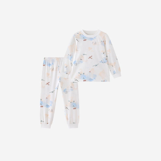 【10A抗菌防螨小茶柔】英氏儿童内衣套装居家服莫代尔儿童秋衣秋裤套装四季可穿 商品图4