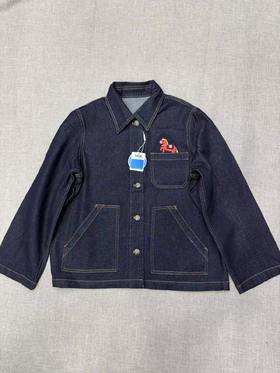 F010741春季新款刺秀马到成功棉弹牛仔夹克外套女款