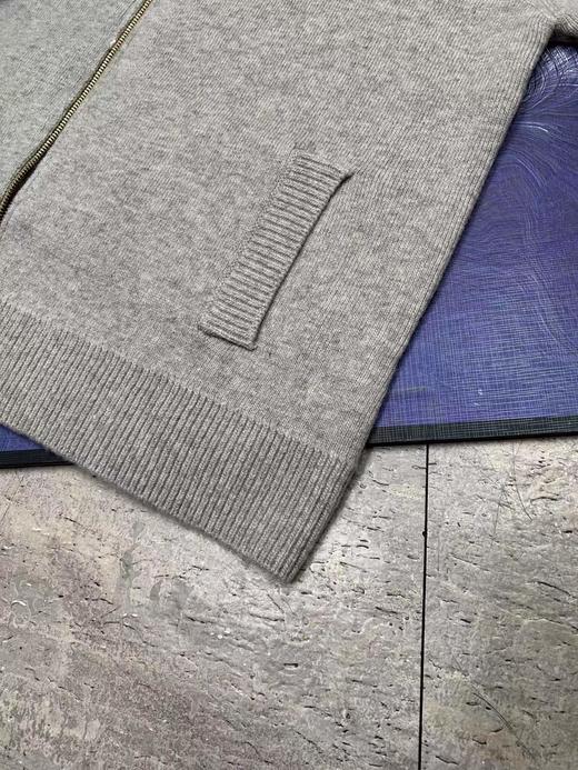 F010706新款2025暖色LOGO贴布绣羊毛翻领拉链长袖开衫外套 商品图13