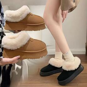 【超暖❗️冬季雪地靴女】高颜值冬季韩版百搭雪地靴，不易挤脚，显高显瘦，厚底时尚百搭舒适加绒加厚防滑学生休闲棉鞋QQ