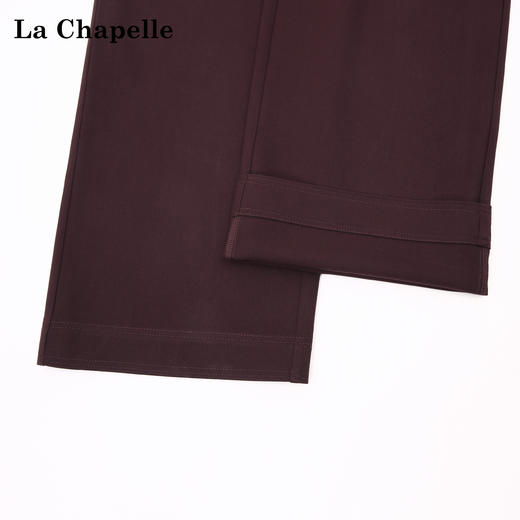 天猫同步【极简纸片人】拉夏贝尔/La Chapelle高腰系带直筒休闲裤含绵羊毛高品质垂坠松弛有型显瘦西裤 商品图4