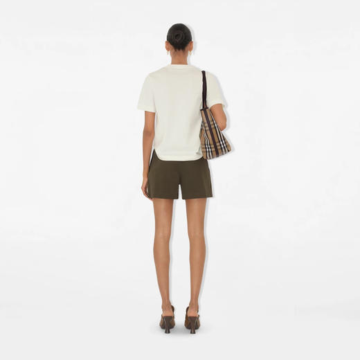 BURBERRY 巴宝莉 女士十字绣马术骑士徽标棉质圆领短袖T恤 白色 8110955 B7078 商品图4