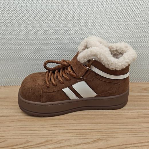 豪行25422515M厚底雪地靴女冬季加绒保暖毛毛短靴增高棉鞋 商品图1