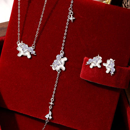 【奔跑小马】纯银奔跑独角兽贝母耳饰【JHY-E001274M】 商品图3