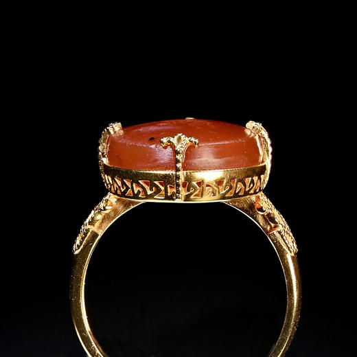 古罗马红玉髓“赤马”印章珠戒指 商品图3