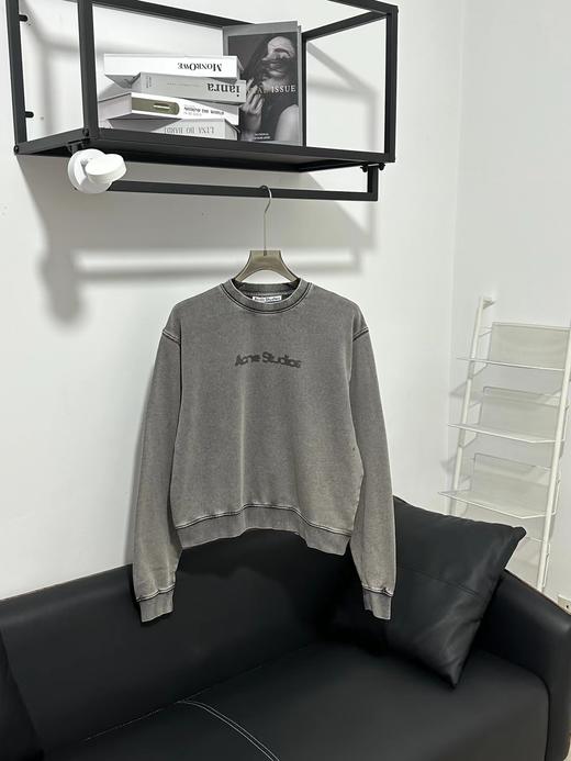 F010720砂磨重工水洗做旧纯棉圆领卫衣男女同款 商品图8