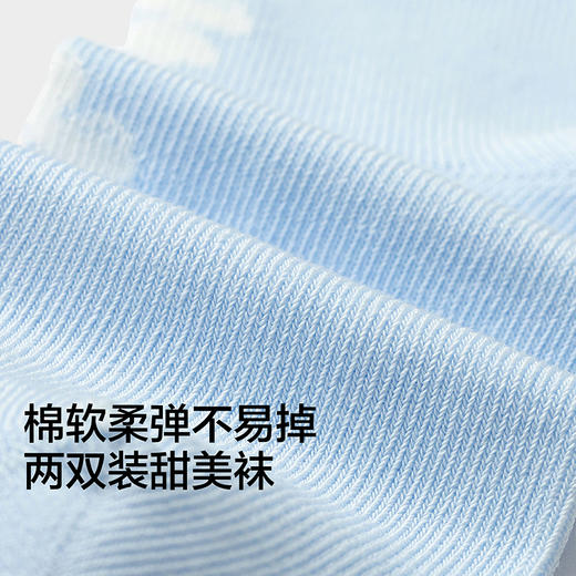【商场同款】巴拉巴拉儿童袜子春秋女童棉袜甜美袜提花软弹两双装 商品图3