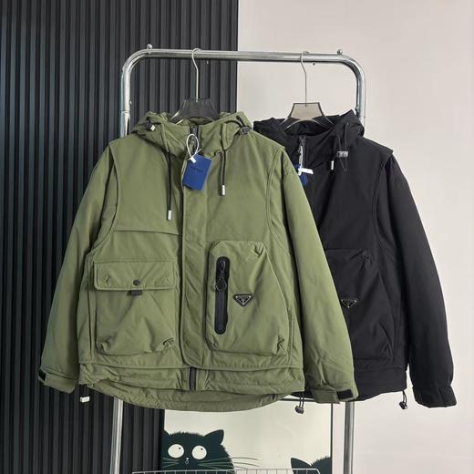 F010759防水防风假两件连帽休闲羽绒服外套 商品图0