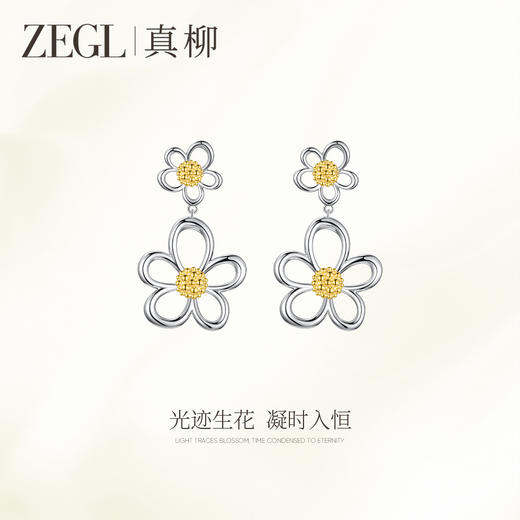 ZEGL花漫系列镂空花朵耳钉女精致立体小雏菊耳环轻奢高级感耳饰 商品图1