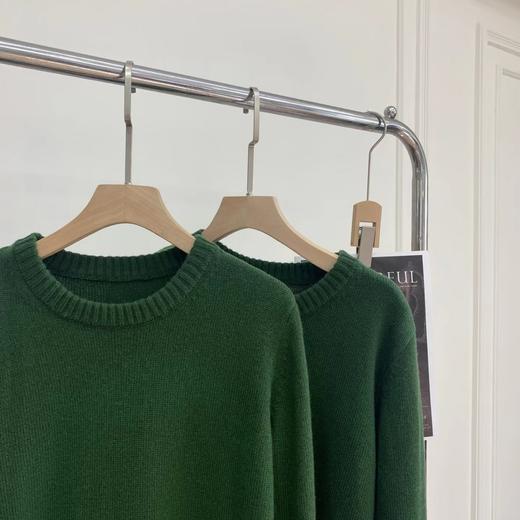 F010702显白碧玺绿~冬季糕级感宽松百搭套头圆领羊毛毛衣 商品图10