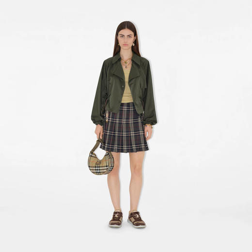 BURBERRY 巴宝莉 中性马术骑士徽标皮革贴片马蹄形斜挎包 格子 8111308 B9368 商品图5