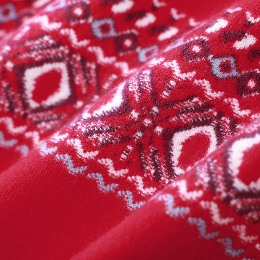 「高货wl」全新升级【铂金会员293/天猫399/差价106】(10236)洛诗琳新年系列羊毛上衣2026新款费尔岛提花针织毛衣女 商品图3