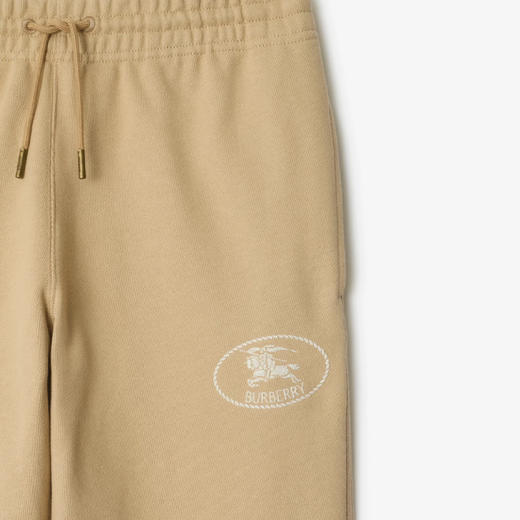 BURBERRY 巴宝莉 女士马术骑士印章刺绣棉质休闲运动裤 卡其色 8111678 B8626 商品图1