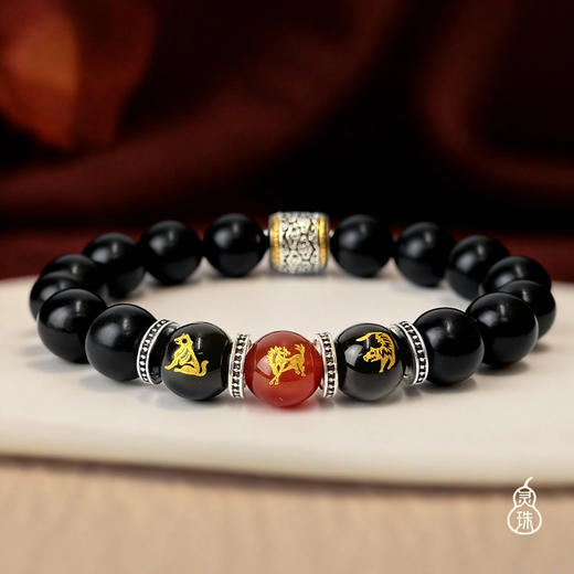 【生肖明合】灵珠三合男款（共12个款） 单圈手串 非遗技艺匠心传承 商品图2