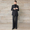 IWY/灰色毛呢西装套装女秋冬双排扣通勤工作服商务羊毛职业装WCP381 商品缩略图2