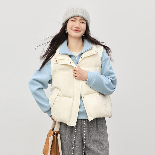 【1/21新品】熙世界盐系蓝色半拉链立领卫衣女加绒加厚秋冬运动风宽松休闲上衣 商品图4