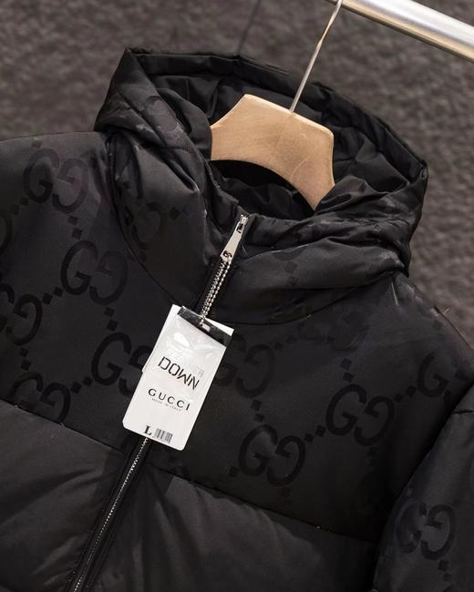 F010763老花满印拼接男女同款蓬松连帽羽绒服 商品图7