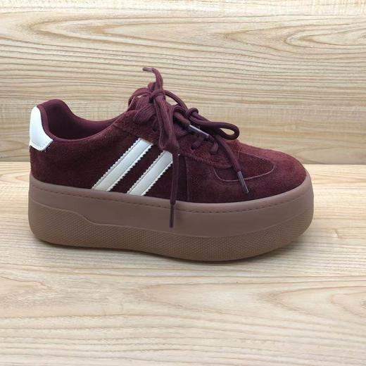 豪行2025年秋季新款时尚休闲舒适厚底真皮女单鞋25319671 商品图0