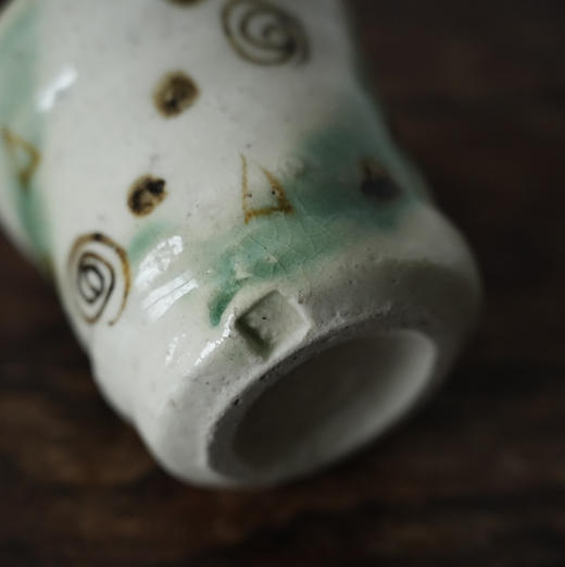 日本手作粉引手绘茶杯 带签章 X1469 商品图1