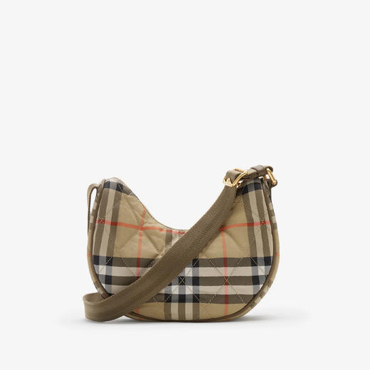 BURBERRY 巴宝莉 中性马术骑士徽标皮革贴片马蹄形斜挎包 格子 8111308 B9368 商品图2