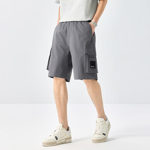 GXG男装【工装口袋】25夏季时尚松紧腰系绳男式宽松休闲五分短裤K&C 商品图10