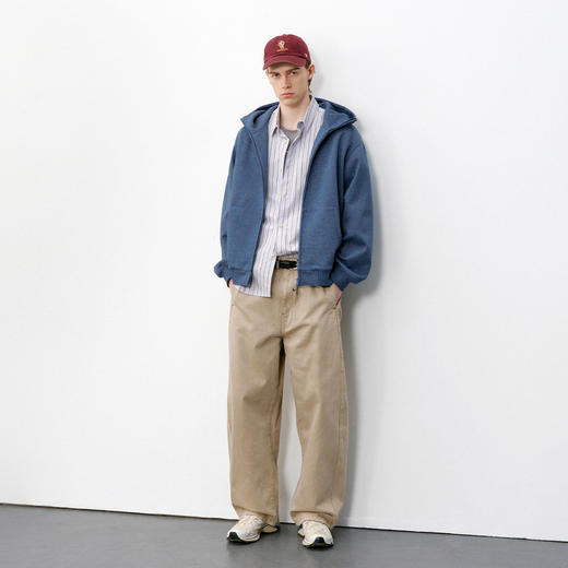 714street花纱连帽拉链开衫卫衣男2026春季情侣重磅高领上衣外套 商品图3